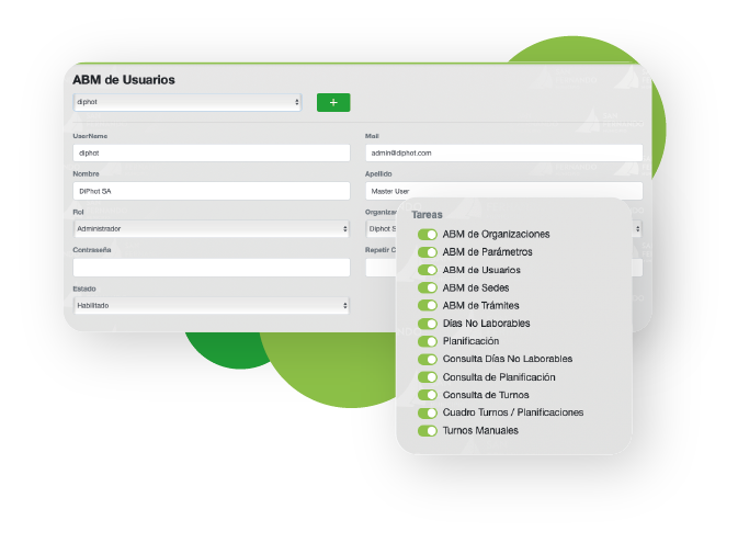 vistas de sistema 1 y adaptable phone