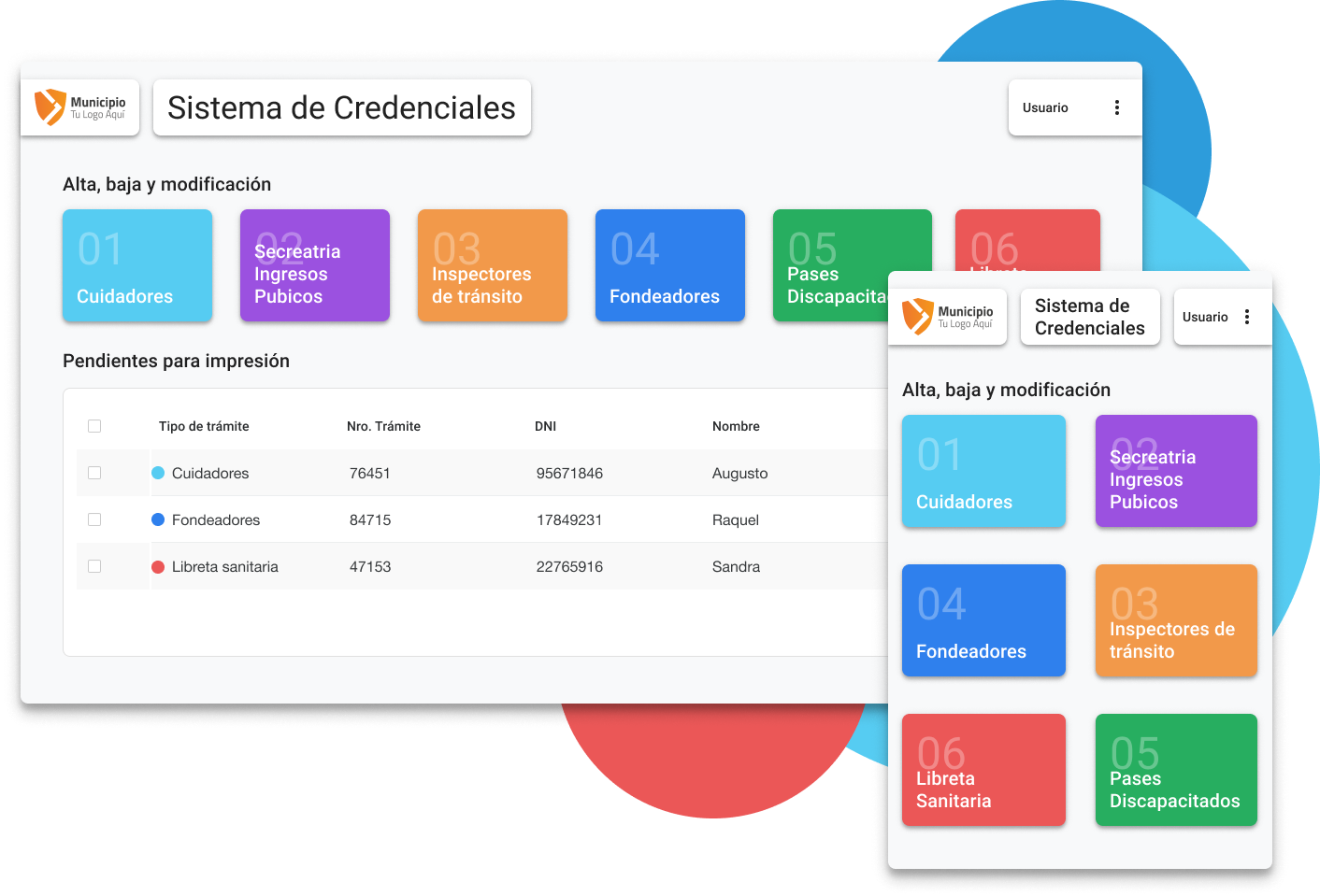 vistas de sistema 1 y adaptable phone